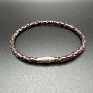 Brown Vegan Leather Bracelet, Magnetic Clasp, 8.5”, NEW